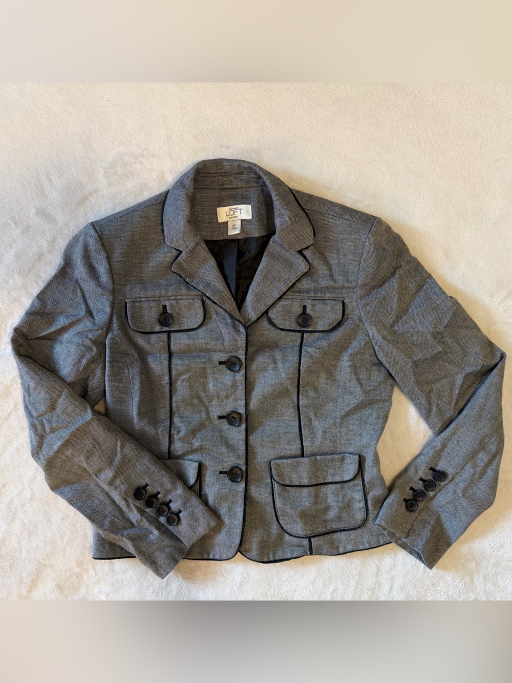 Women’s Ann Taylor LOFT Gray Textured Blazer